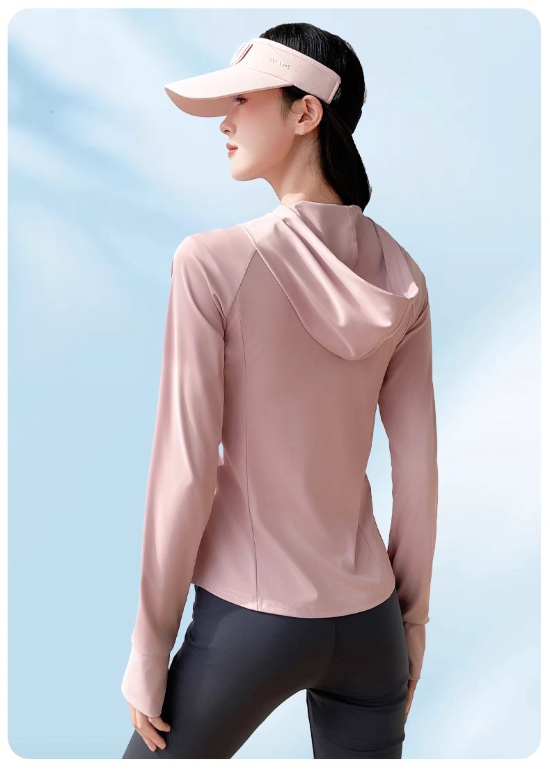 Áo chống nắng nữ mát lạnh sợi lụa, mỏng nhẹ chống tia UV, kiểu dáng ôm sát, phù hợp thể thao ngoài trời — bong bóng xanh chi tiết 28