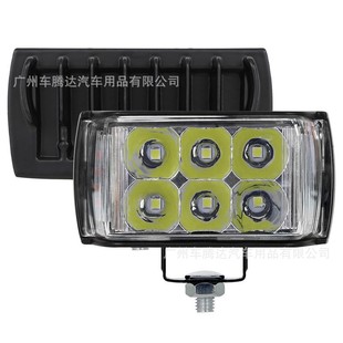 Short Three-Sided Luminous 6-Bead Reflector Motorcycle Headlight High-Brightness Spotlight Multi-Mode White Yellow Blue Red Flash