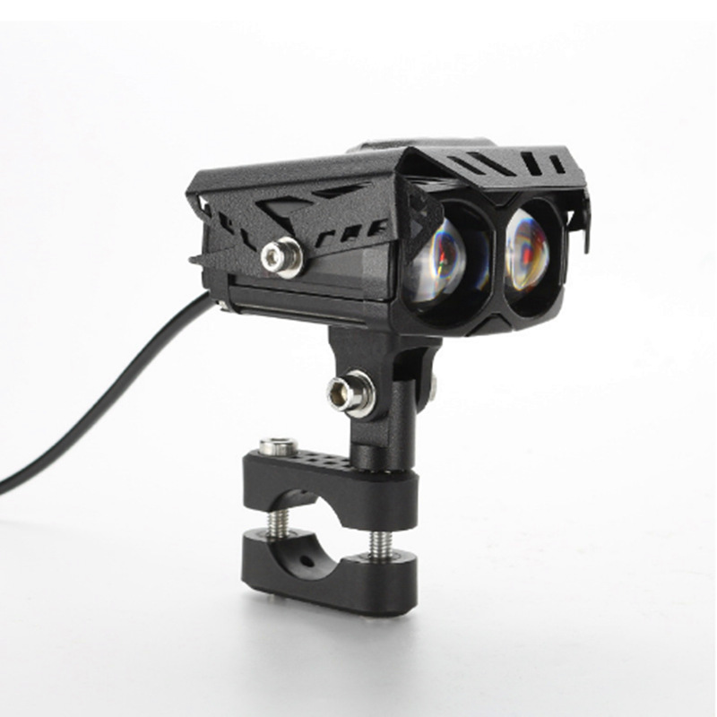 faro de motocicleta de alto brillo LED de dos colores faro de alto alcance y bajo alcance todo en un vehículo todoterreno reformado faro de motocicleta