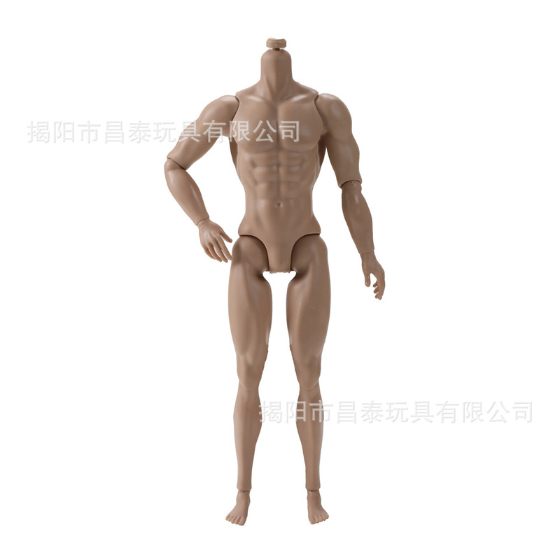 6点多関節可動男の子BJDスーパーモデルボディスポーツフィットネスボディービル素材3色の肌色オプション付き|undefined