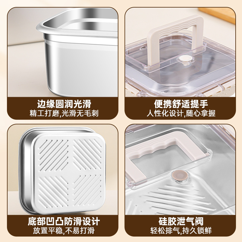 手提げ食品級携帯弁当箱316ステンレス保冷箱密封蓋付き屋外キャンプ弁当箱|undefined
