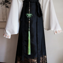 竹叶禁步柳叶腰佩古风刺绣挂件君子端庄配饰裙坠汉服马面裙饰品