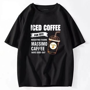 Short-sleeved cotton t-shirt Hong Kong style ins lovers dress high-end sense niche summer male and female T-shirt loose short-sleeved wholesale