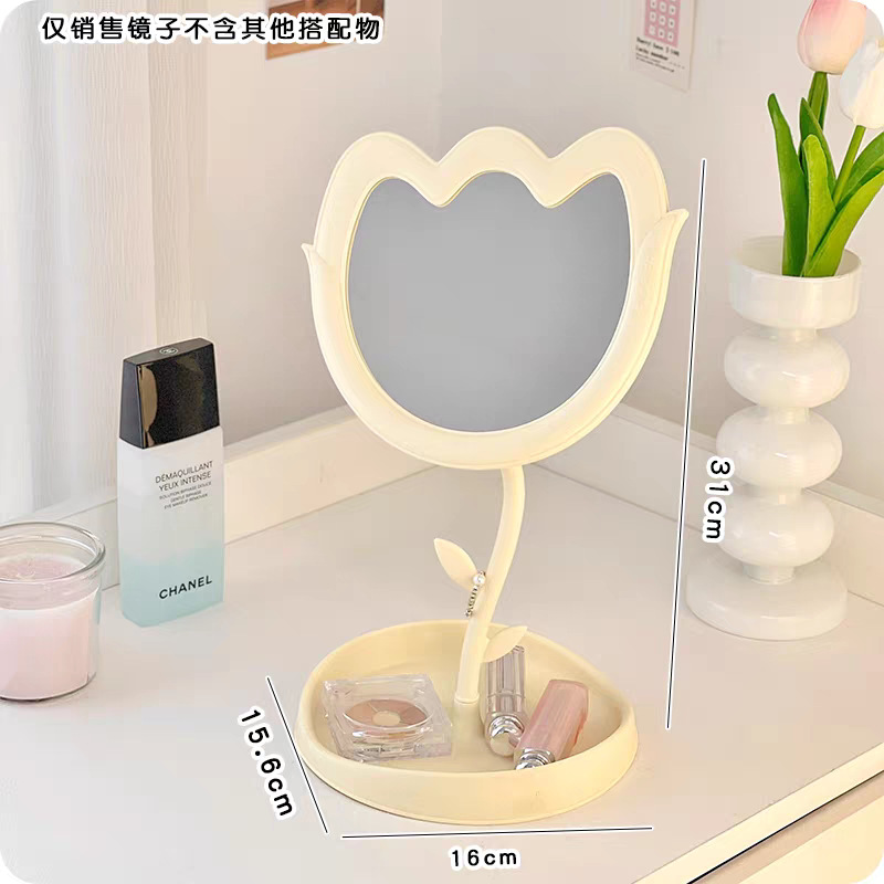 Espejo de maquillaje de alta sensación espejo de flores espejo de maquillaje de escritorio espejo de princesa giratorio espejo de maquillaje de tocador espejo de belleza