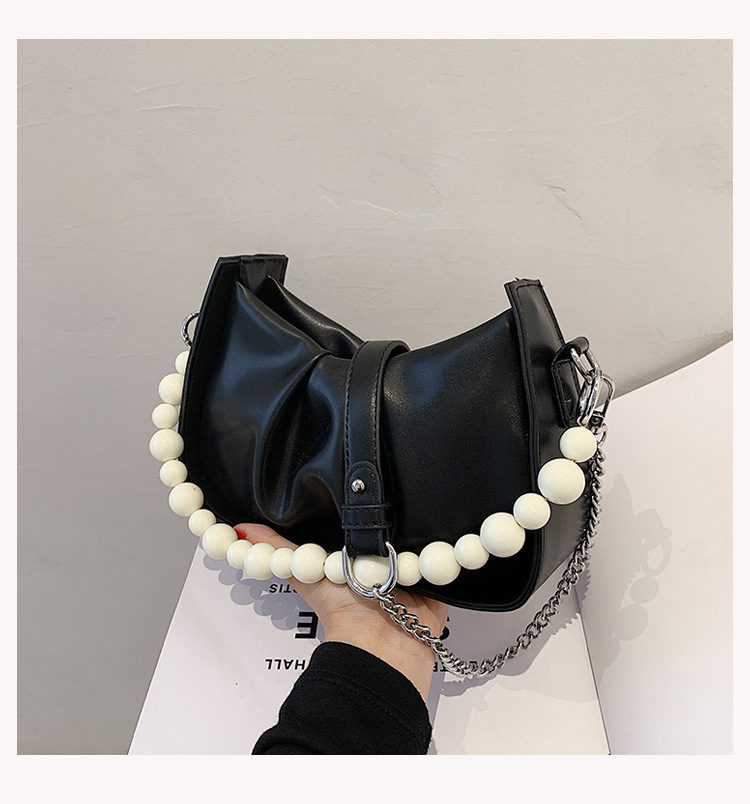 Wholesale Accessories Solid Color Pearl Chain Armpit Bag Nihaojewelry display picture 9