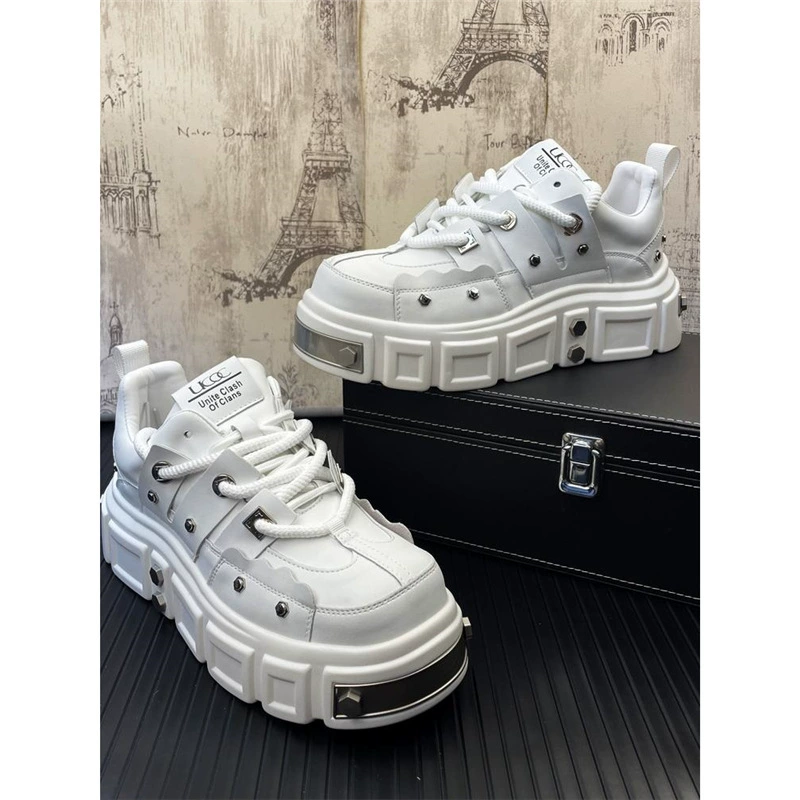 Мужская обувь на европейской станции с толстой подошной маленькой белой обувью осень новая дышащая спортивная повседневная обувь мужская внутренняя обувь универсальная