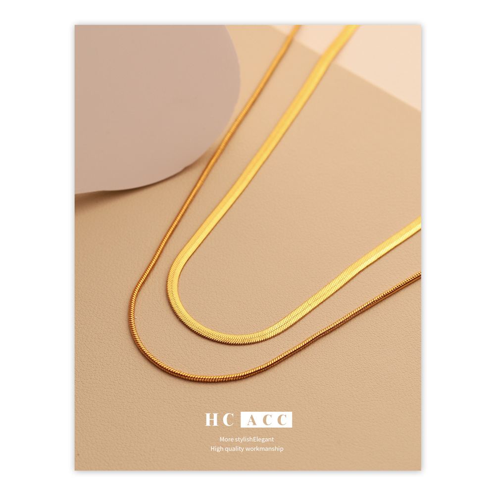 european-and-american-double-layer-snake-bone-chain-fashion-light-luxury-niche-design-sense-popular-simple-ins-style-elegant-all-match-snake-bone-chain european-and-american-double-layer-snake-bone-chain-fashion-light-luxury-niche-design-sense-popular-simple-ins-style-elegant-all-match-snake-bone-chain