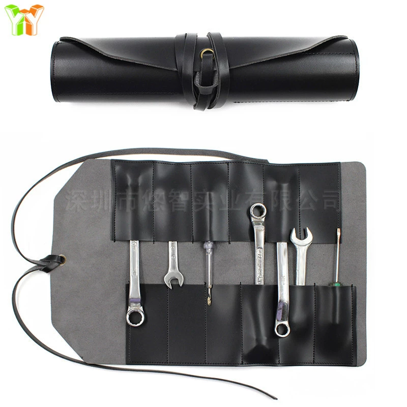 Кожаный комплект фурнитуры большой емкости Складная рулонная сумка для хранения электроинструментов Сумка для хранения гаечных ключей в наличии