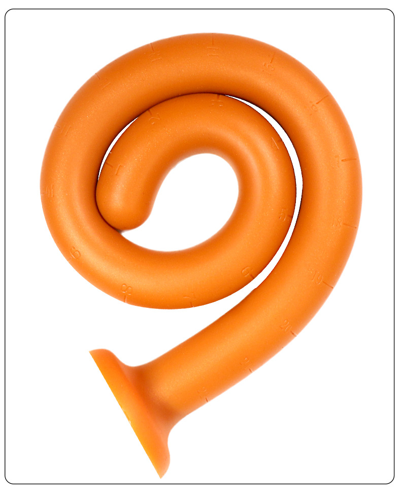 Silicone Anal Plug with Tail and Beads, Gold, Adult Couples Toy — detail image 29