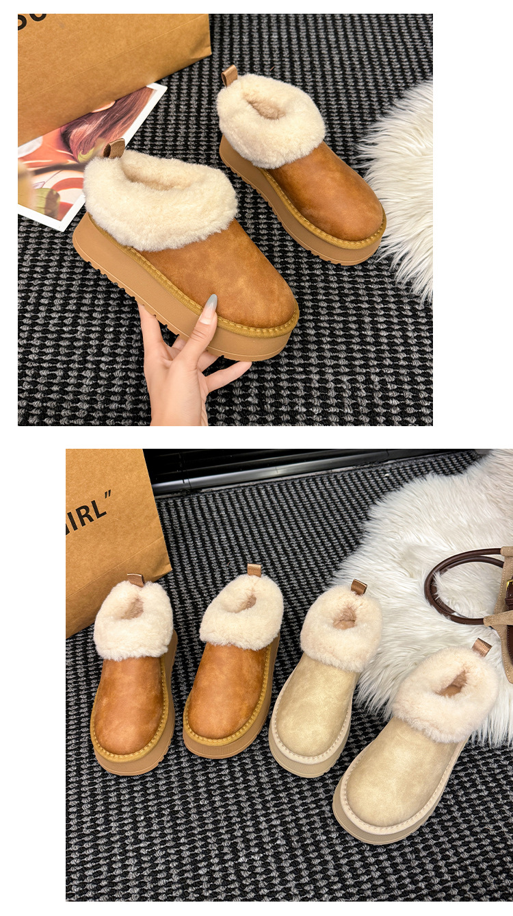 Women's Winter Snow Boots With Fleece Lining And Non-slip Sole_voghion.com