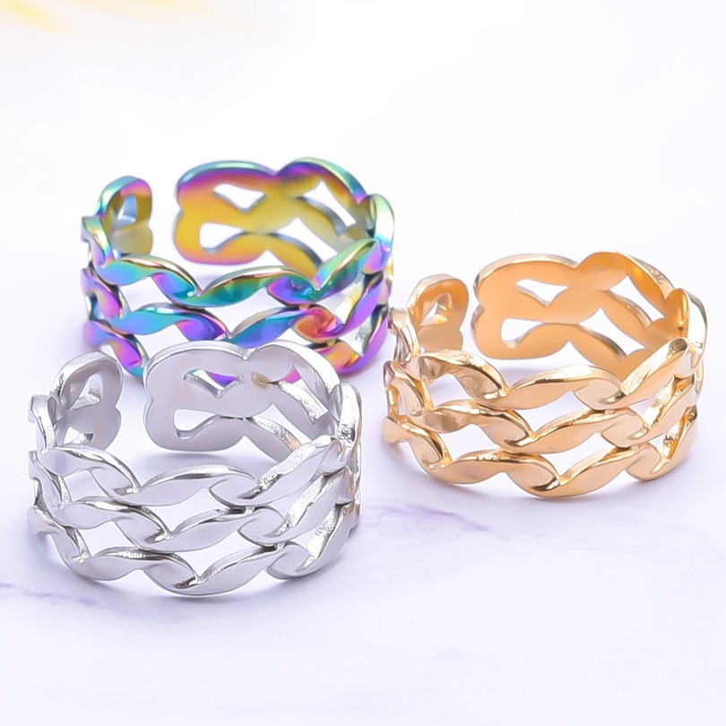 Wholesale 1 Piece Simple Style Solid Color Titanium Steel Rings display picture 2