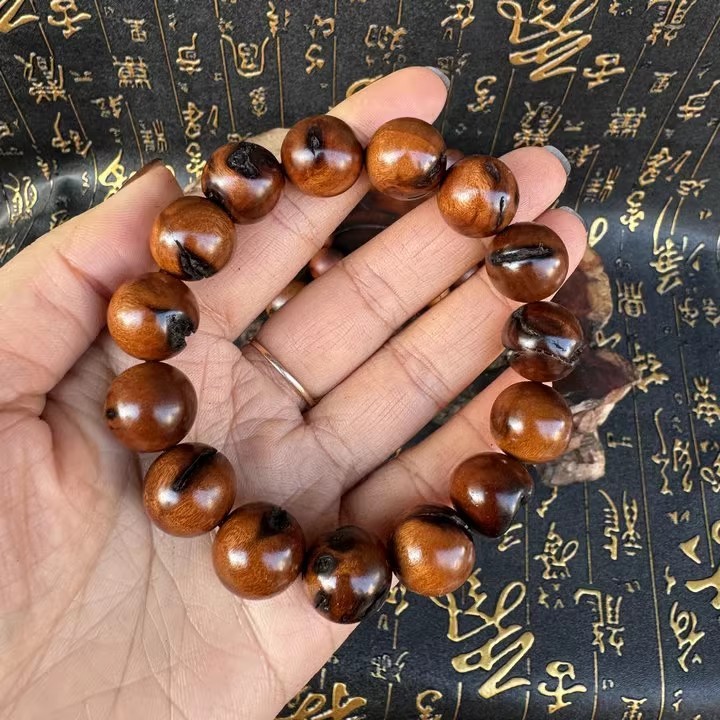 雷击木老料手串枣木手串招财转运念珠配饰男真品佛珠手链文玩手串|undefined
