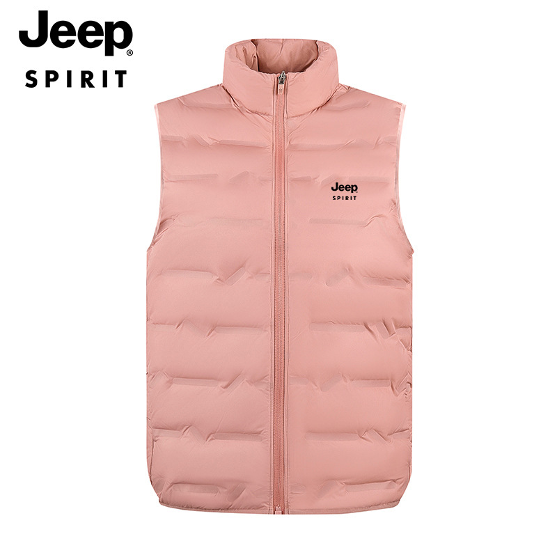 JEEP SPIRIT 여성 다운 조끼 플러스 사이즈 가을과 겨울 새로운 두꺼운 다운 재킷 커플 한국 스타일 조끼