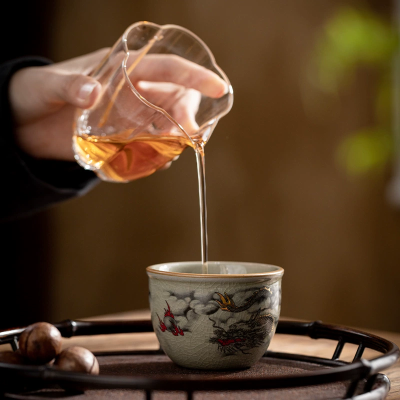 Old Pottery Mud Master Cup Single Cup Home Ceramic Kung Fu Tea Cup Heart Sutra Cup Antique Cup Cup Cup Personal Cup