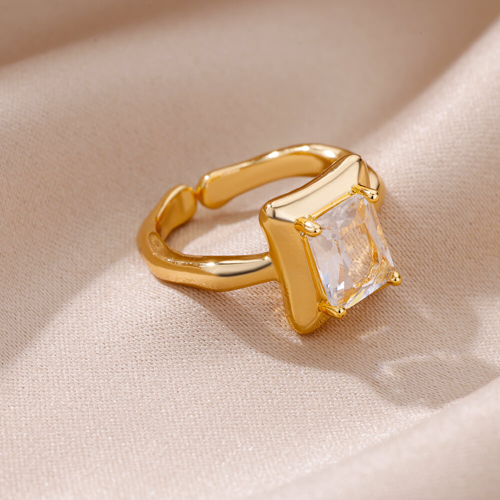 10g Weight Zircon Inlay Material Rings Classification Adjustable Ring Size 1 Piece Quantity Daily Occasion Copper Material Irregular, Heart Shape Pattern All Seasons Season Women's Gender Plating Design Elegant, Simple Style Style Wholesale Jewelry Elegant Simple Style Irregular Heart Shape Copper Zircon Plating Rings 20