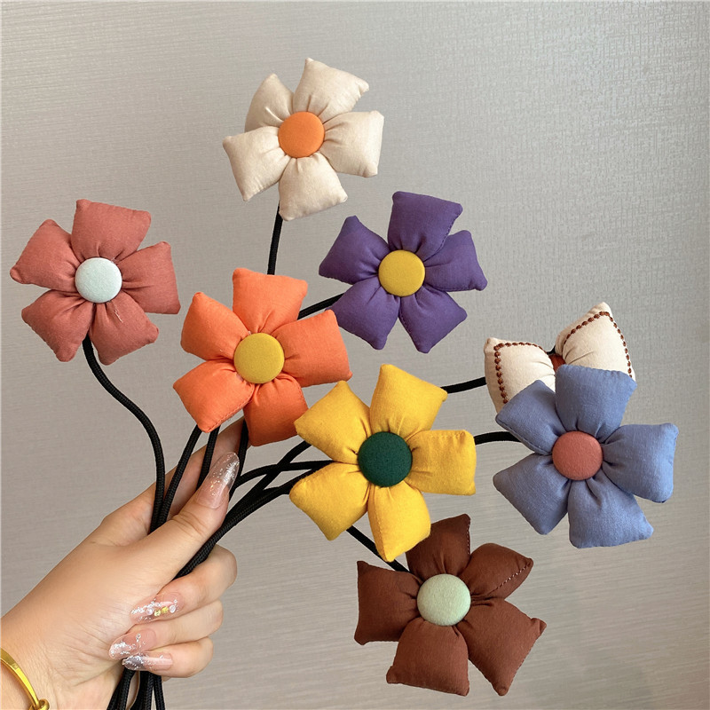 夏季儿童花朵盘发杆懒人盘发神器头箍女童丸子头发箍小女孩发饰品