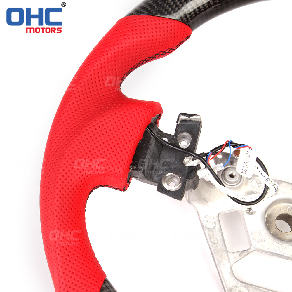 Suitable for Nissan 350Z perforated leather carbon fiber LED steering wheel red car modified steering wheel