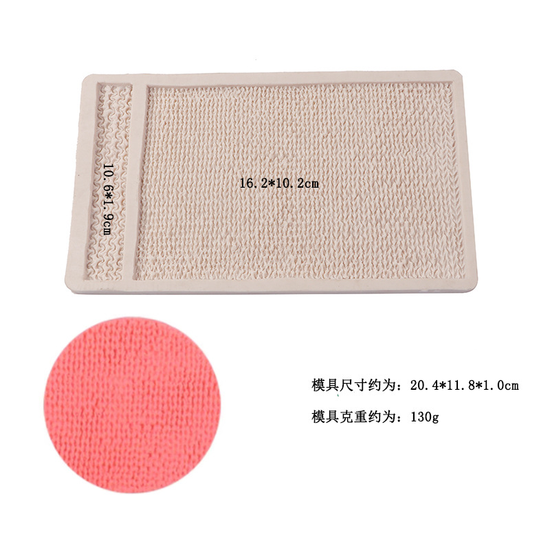 Molde de silicona fondant suéter de punto textura pastel molde cake edge decoración fondant molde herramienta para hornear