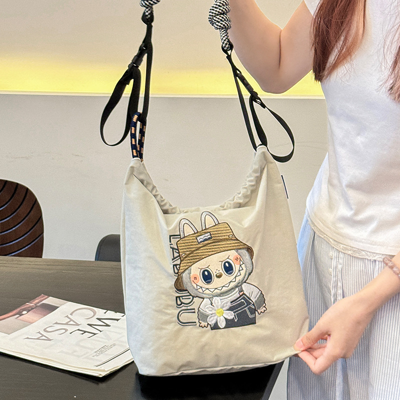 ballchain 여름 한국판 물통 가방 대용량 캔버스 가방 작은 캔버스 가방 백합