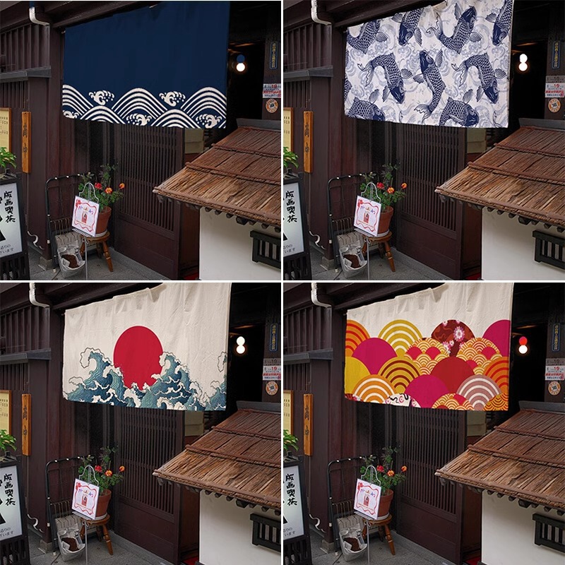 Japanese-Style Door Curtain Half Curtain Decorative Hanging Curtain Restaurant Serving Area Horizontal Curtain Short Curtain Cuisine Half Curtain Warm Curtain Japanese-Style Door Curtain Half Curtain Decorative Hanging Curtain Restaurant Serving Area Horizontal Curtain Short Curtain Cuisine Half Curtain Warm Curtain