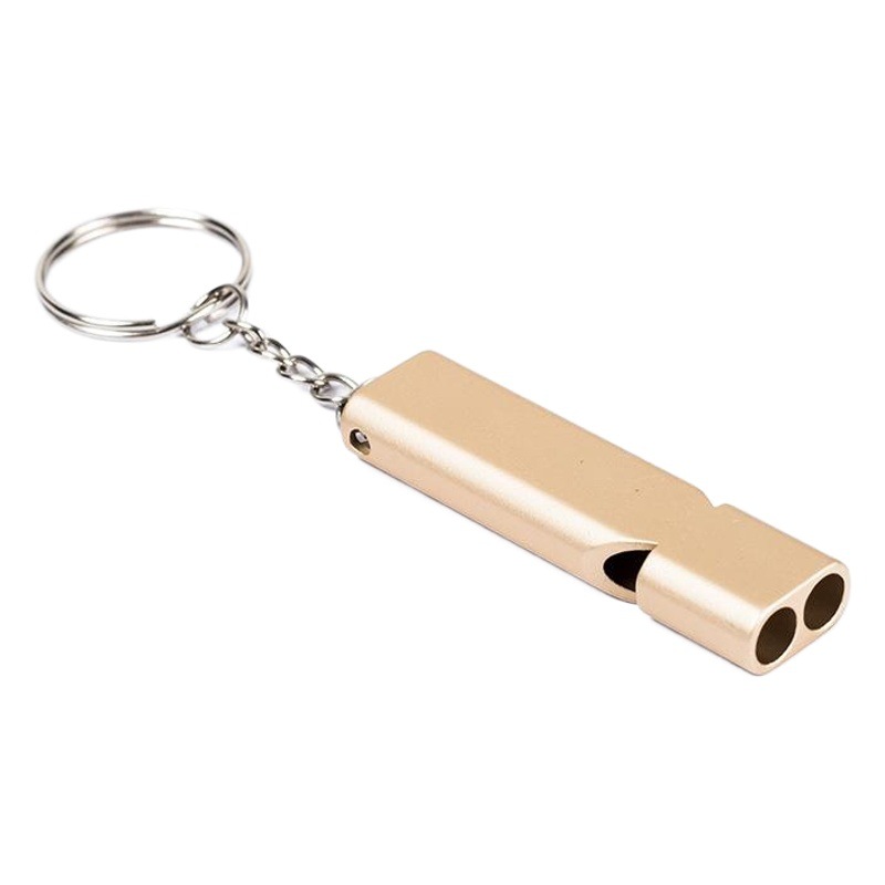 Factory spot supply high frequency whistle double tube whistle metal outdoor survival whistle aluminum alloy whistle