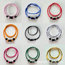 跨境热销多款式单编绳项圈棒球垒球能量项链挂饰尼龙项圈钛项圈