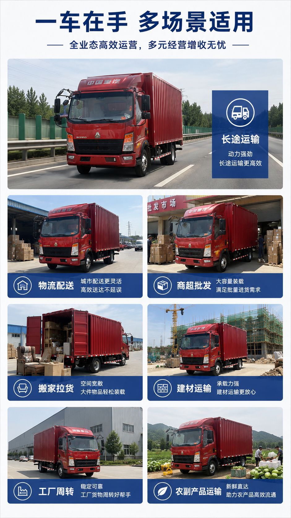 Export truck, light mining truck, self-loading, HOWO truck, small micro box truck, diesel-powered flatbed box truck