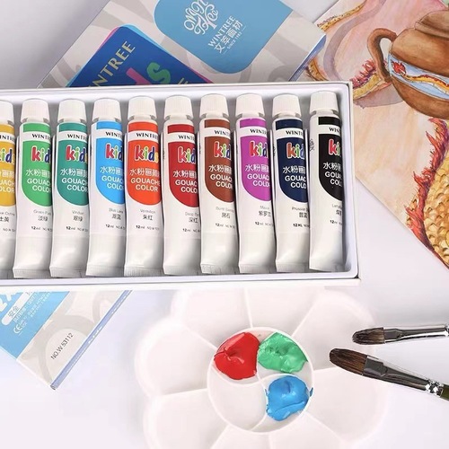 Wencui gouache paint set 12 colors 18 colors 24 colors tube single gouache pigment children's painting coloring pigment