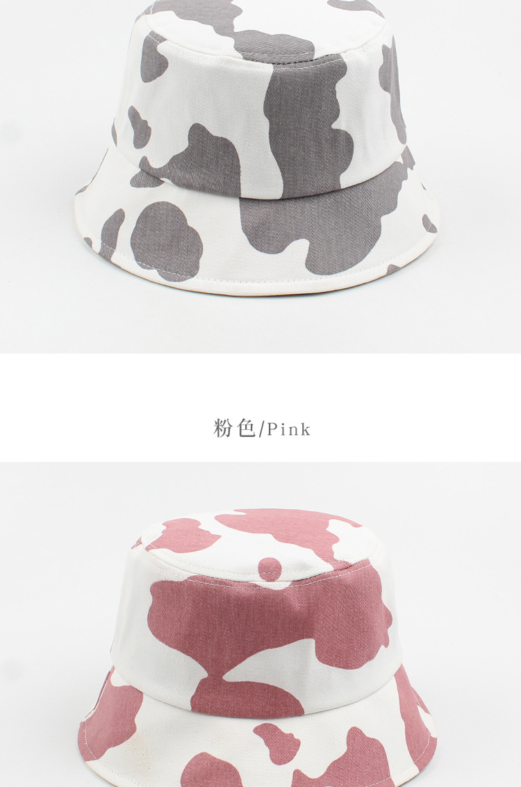 Cow Pattern Retro Leisure Fisherman Hat display picture 5