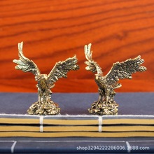 黄铜老鹰办公室桌面摆件装饰大鹏展翅老鹰玄关摆设黄铜工艺品摆件