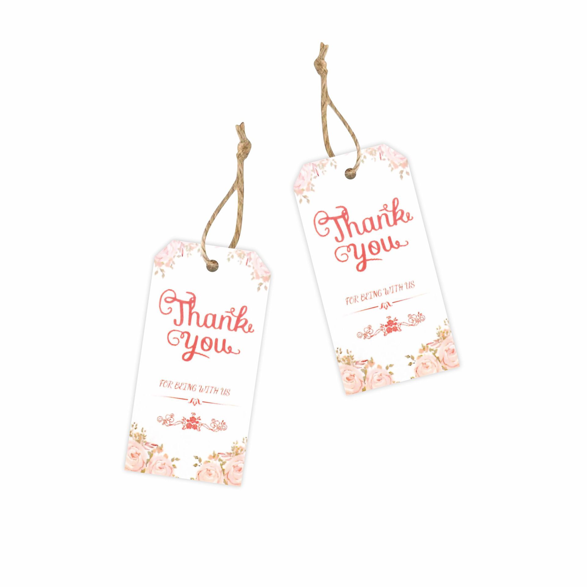 跨境亚马逊热销Thankyou周岁订婚聚会50pcs感谢吊牌邀请卡