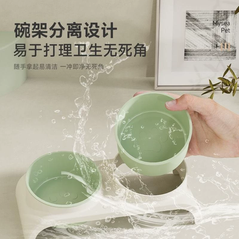 Дофаминовая миска для кота: двойная миска для животных, миска для воды и пищи, вместима и моется