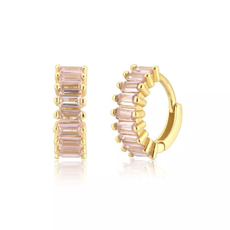 European And American Large Circle Zircon Earrings Ear Buckle Diamond Multicolor Copper Ear Buckle Female display picture 10