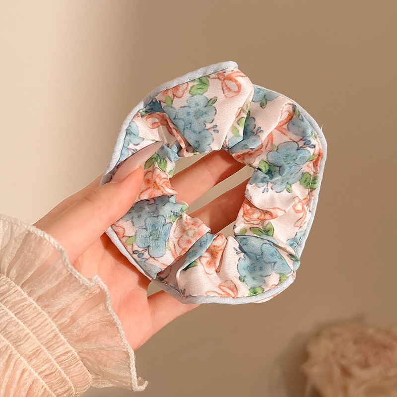 Coletero Scrunchie de Encaje con Flor de Alta Elasticidad para Mujer