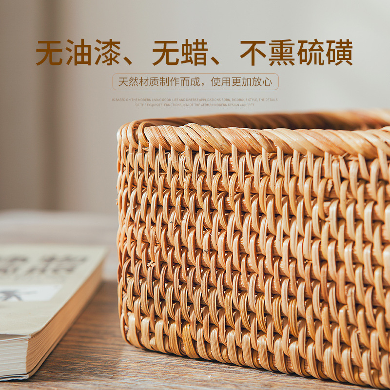 Cesta de almacenamiento de caña pan pan al vapor cesto de frutas caseras cesto de verduras cesto de almacenamiento de pan de bambú bocadillos salvajes santos