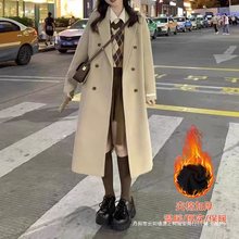 毛呢外套女小个子2025新款春秋季韩版百搭感正肩羊绒呢子大衣