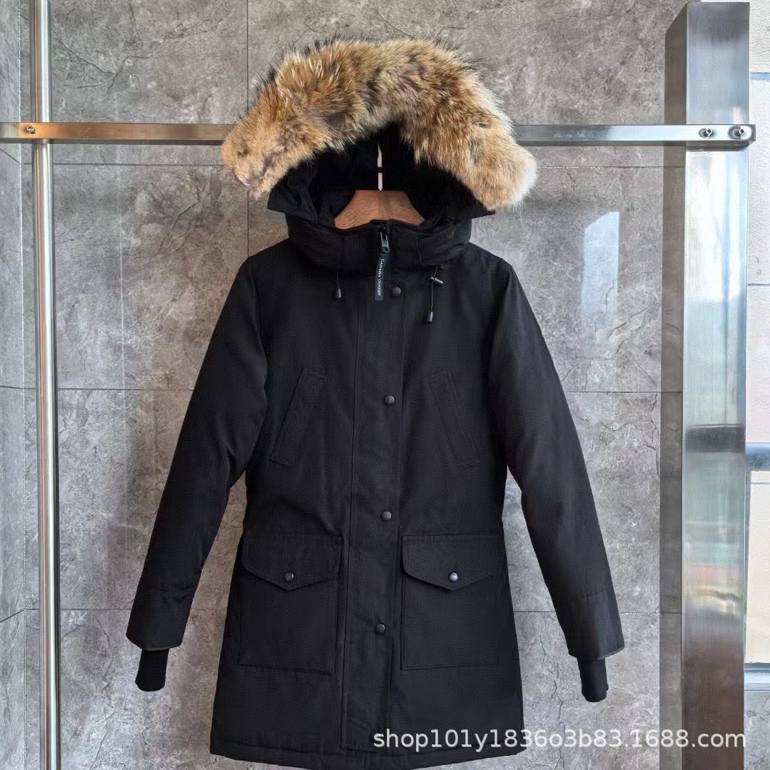 Cross-Border Export Big Goose down Jacket Trillium07 Canadian Same Style Women's Mid-Length Waist Jacket