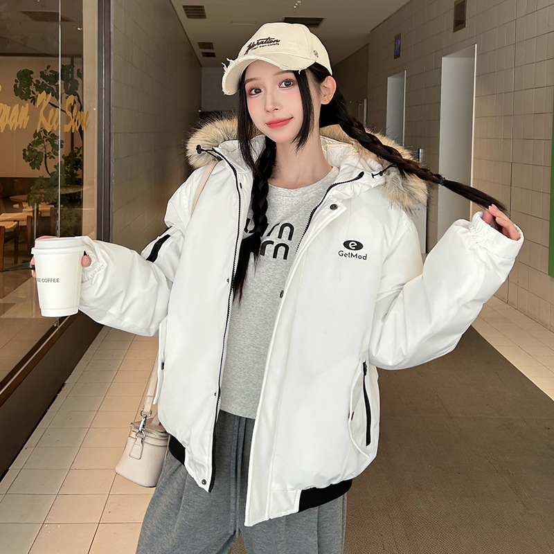 2025 invierno nuevo estilo coreano suelto calentamiento cuello de cabello casual parque ropa de algodón mujer engrosado diseño chaqueta de algodón image 4