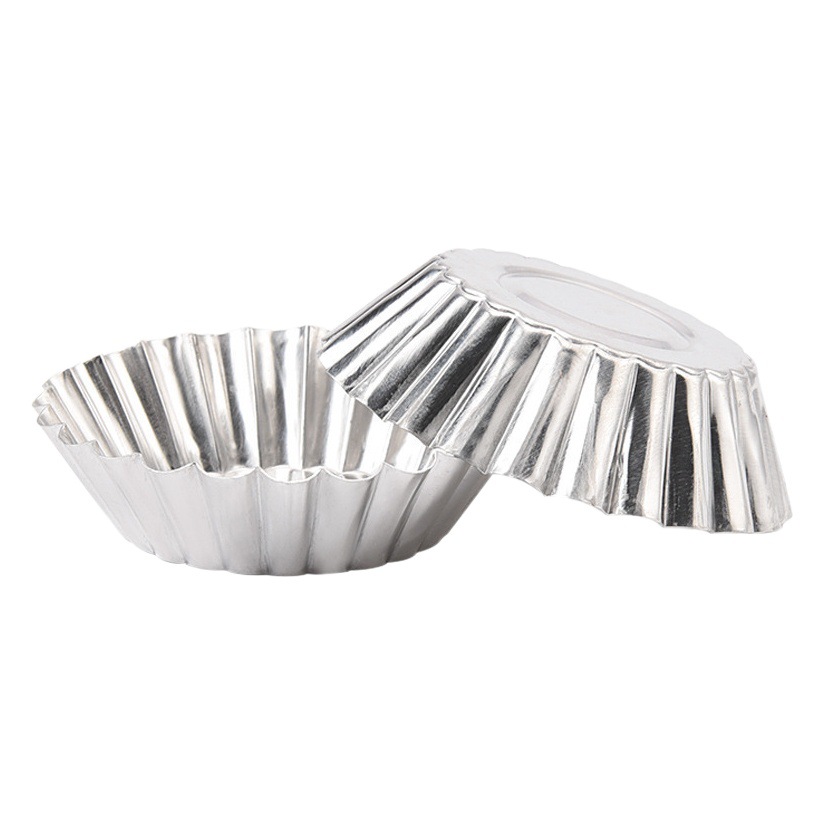 Cross-border aluminum alloy padded chrysanthemum lamp Portuguese egg tart base small cake pudding baking mold 10 wholesale