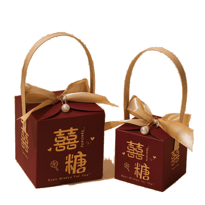 Caja de dulces de boda Boda 2024 Nuevo caramelo portátil de alta gama Empaquetado de dulces de boda Caja de regalo Bolsa vacía