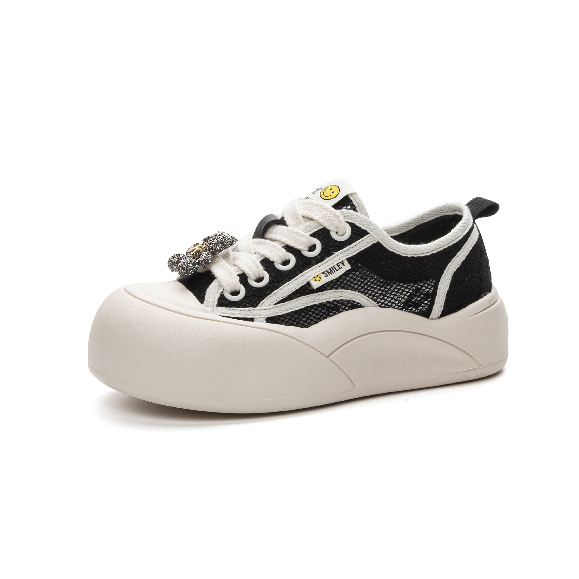 Giày sneaker nữ chunky đế dày mũi tròn phong cách Pháp — M2569 màu be, M2569 màu đen