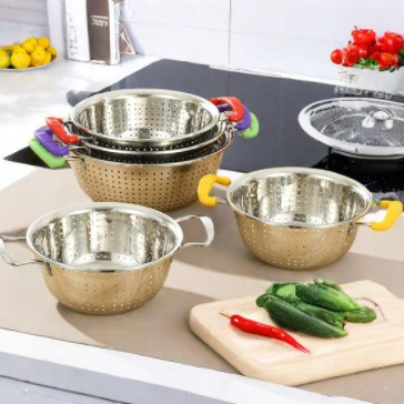 Lavabo de verduras engrosado no magnético Cesta de drenaje binaural tamiz de arroz artefacto de lavado de arroz lavabo de cocina con tamiz de arroz al por mayor