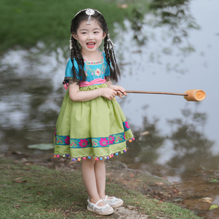 2024 Summer original Hanfu girls' baby dress ethnic style children's clothing kindergarten performance clothing one-piece delivery