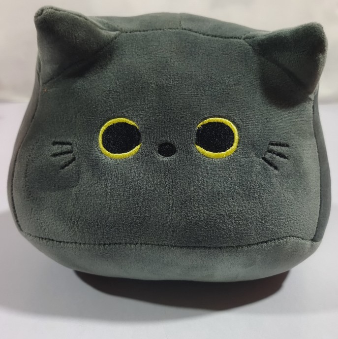 Venta directa de fábrica Amazon suave negro blanco gris gato creativo felpa almohada Día del niño lindo gato lindo Super lindo