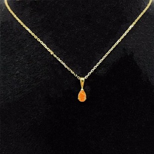 0.18ct 18K Gold Classic Fresh Water Drop Orange Diamond Necklace Fashion Simple Water Drop Diamond Necklace Jewelry