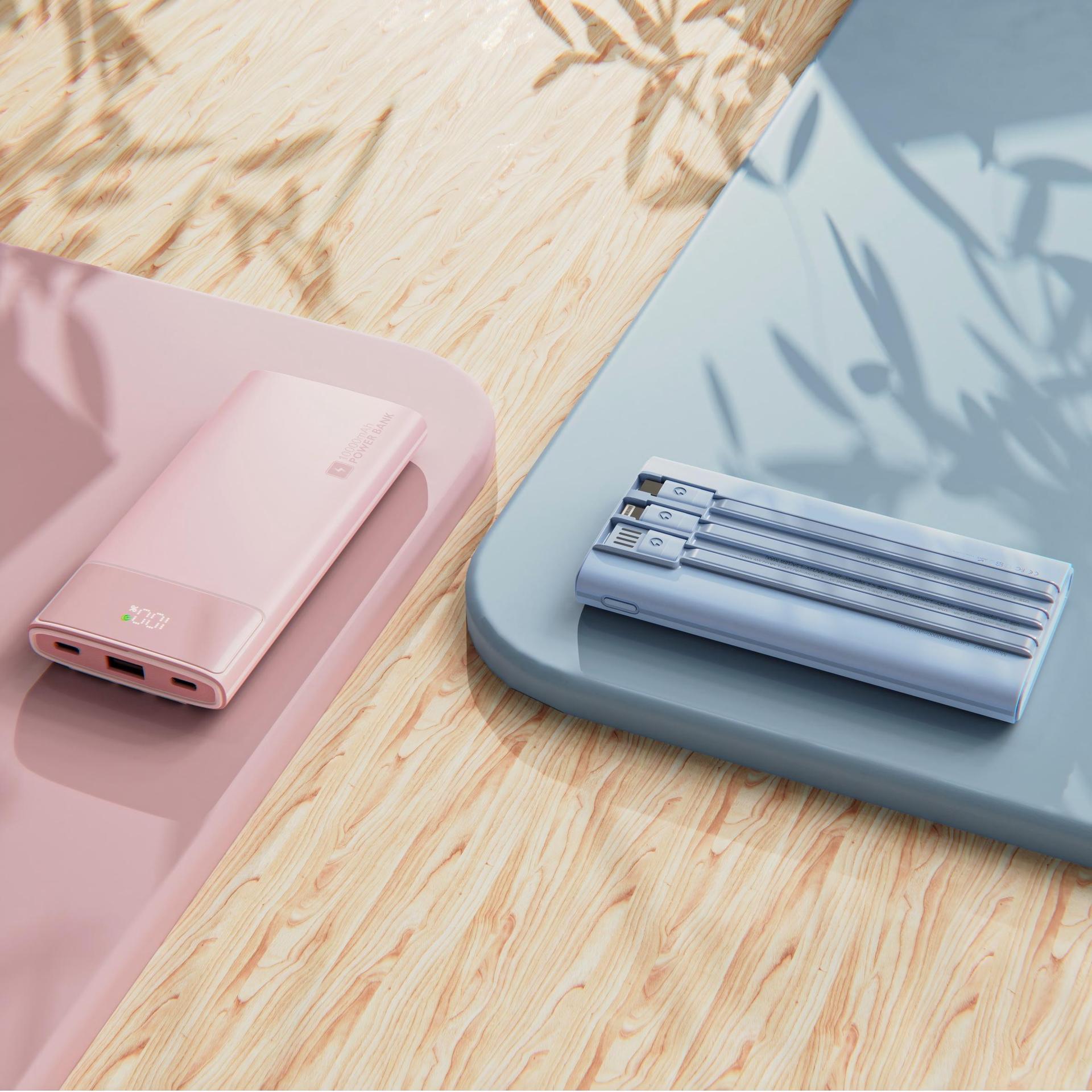 Cross-border Built-in Cable Power Bank PD22.5W Super Fast Charging Digital Display Mobile Power Source Gift Customizable Power Bank