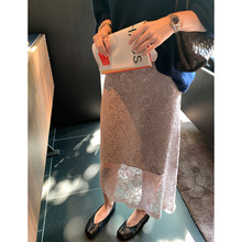 港米服饰/2025秋款日本进口车骨蕾丝裙女秋季花边包臀裙半身裙子