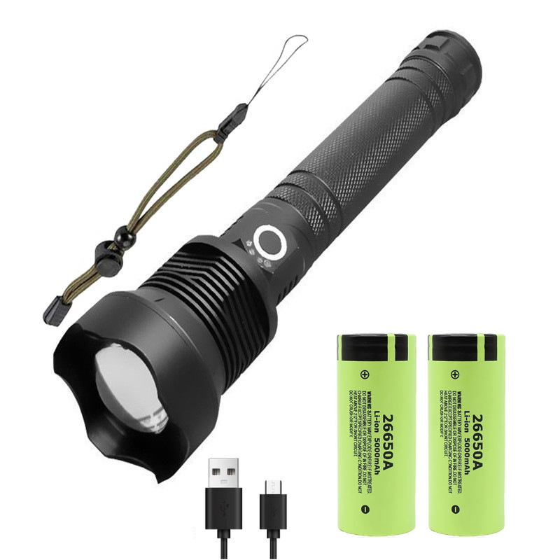 X92 별도의 P70 손전등 + 26650 배터리 * 2 + 듀얼 충전기 + 선물 상자