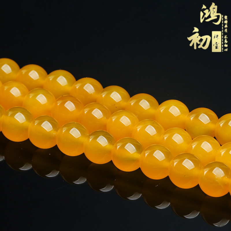 Honchu ジュエリー 7a 天然黄色瑪瑙ルースビーズ半完成ビーズブレスレットビーズ DIY クリスタルビーズ卸売|undefined