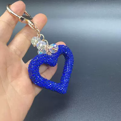 Love Car Pendant Rearview: Car hanging - crystal-hollow-royal-blue